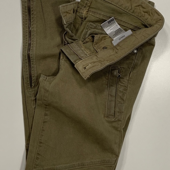 Women's Paige Marley Skinny Zip Denim in Fatigue Green Size 26/27.5 Made in USA - Picture 5 of 8